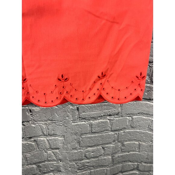NWT Chico's Size 2.5 US 14  So Slimming Brigitte Coral Eyelet Scalloped Twill Sk - Picture 6 of 9